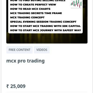 Being trader MCX Pro Trading Course