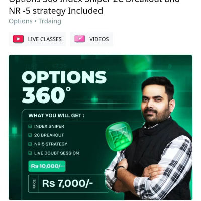 Trade for Sure Course – Option 360 Index Sniper 2C Breakout and NR-5 Strategy Included ( Updated)