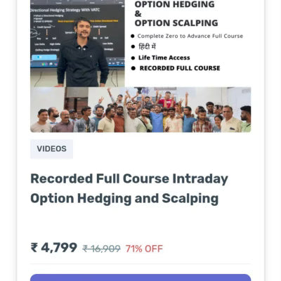 Trade with Vikas Course Recorded Full Course Intraday Option Hedging and Scalping
