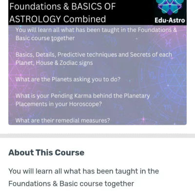 Edu Astro Foundations & Basics of Astrology